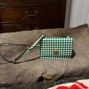Crown & Ivy Green Plaid Crossbody Bag